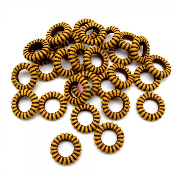 Inele din plastic pentru codite afro RNG19HH Maro, Set 5 bucati